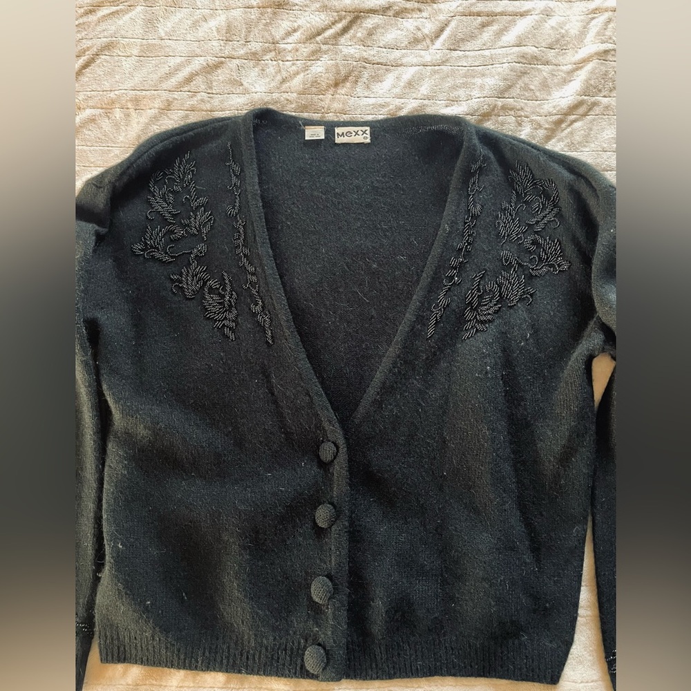 Mexx Women’s Black Beaded Sweater Medium